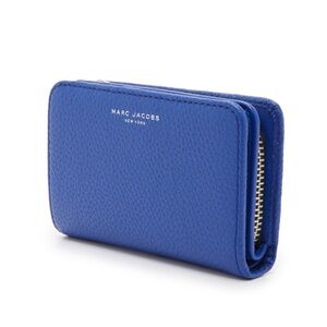 NWT MARC JACOBS THE LEATHER MINI COMPACT WALLET BLUE